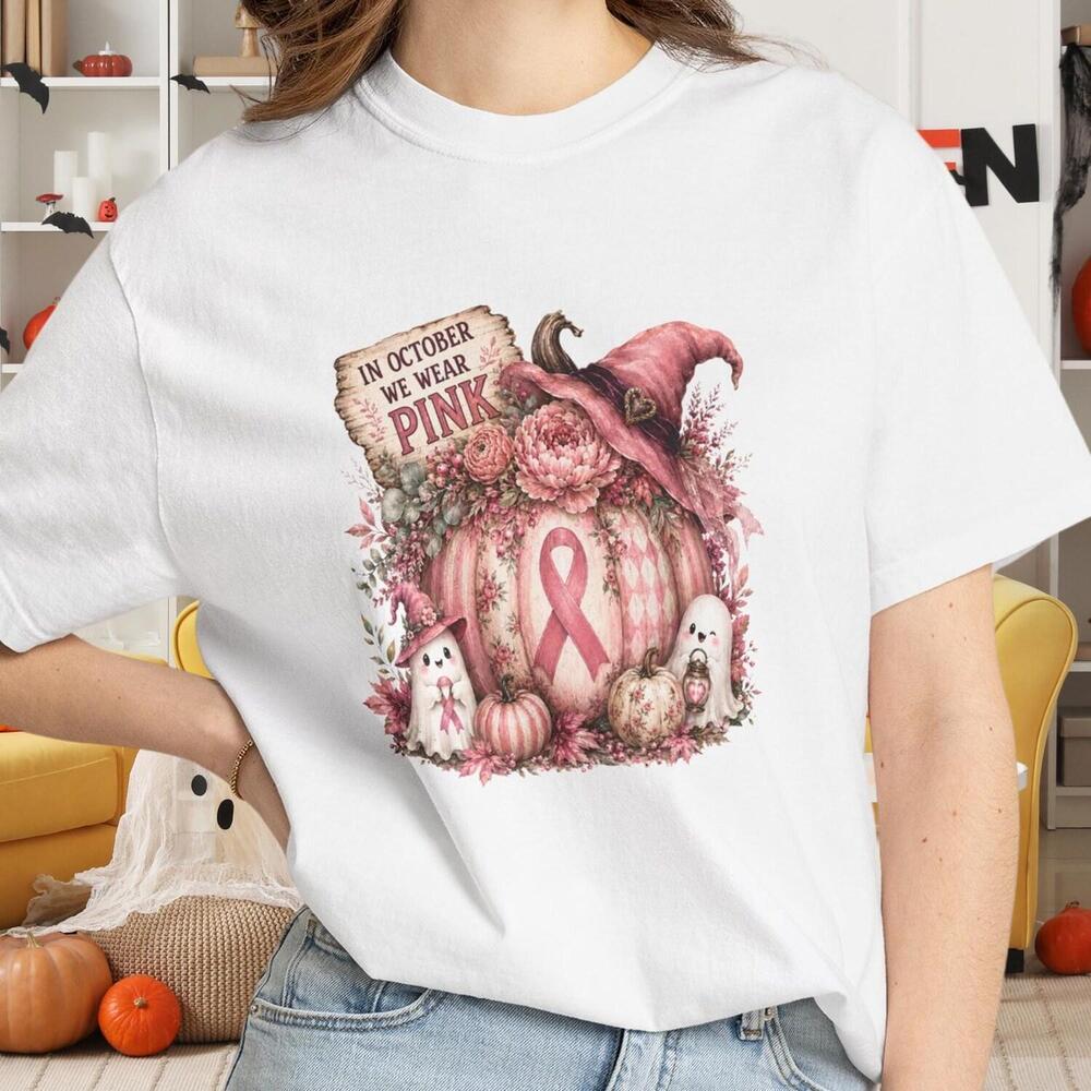 S Awareness Shirt In October We Wear Pumpkin Ghost Tee
